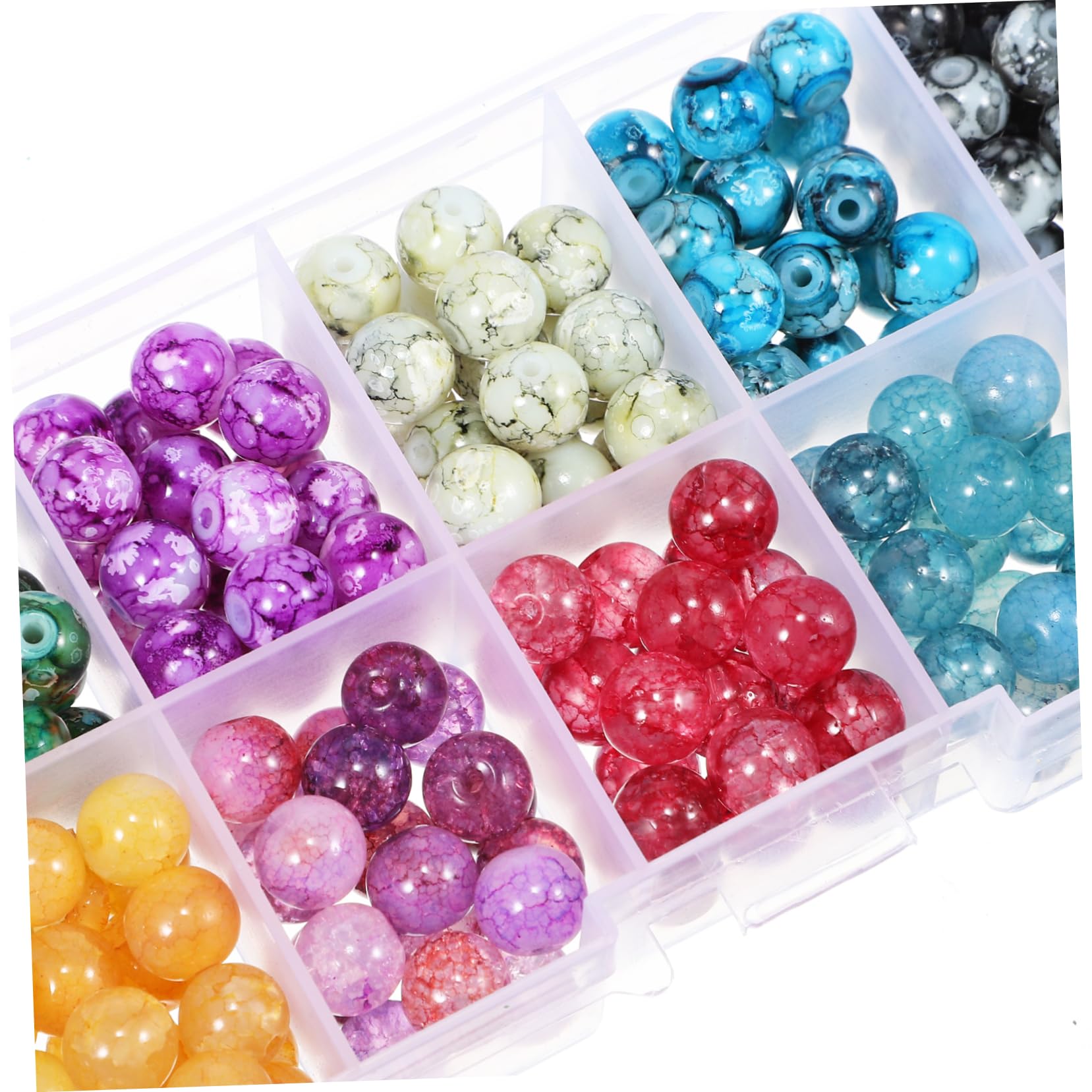 DOITOOL Abalorios Redondos Para Joyería Con Hilo Elástico Diy Para Collares 200 Piezas*4