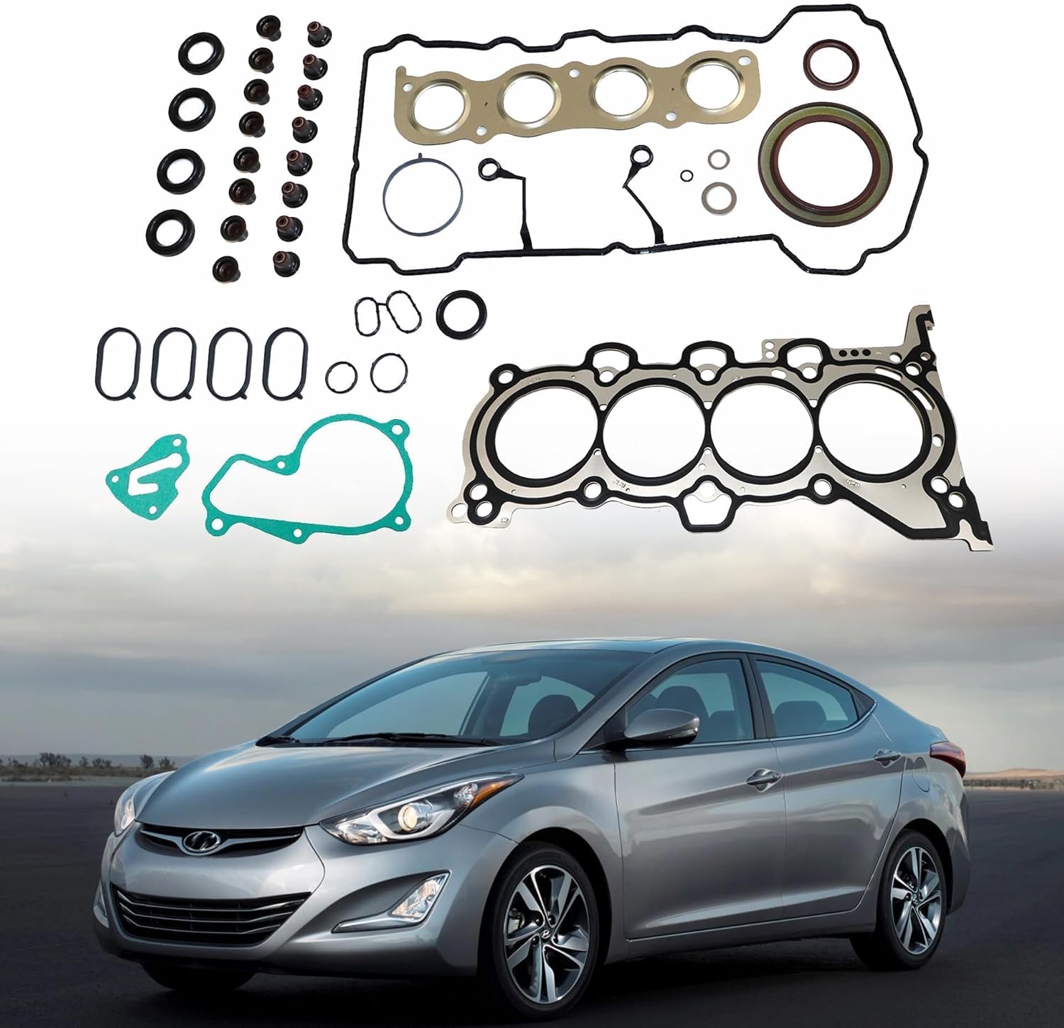 GXARTS HS26561PT Cylinder Engine Head Gasket Set HGS193 CPW13795 Compatible with Hyundai Elantra Coupe GT 2011-2020 Fit for Kia Forte Soul 1.8L 2.0L 2012-2018 223112E000 22441-2E210