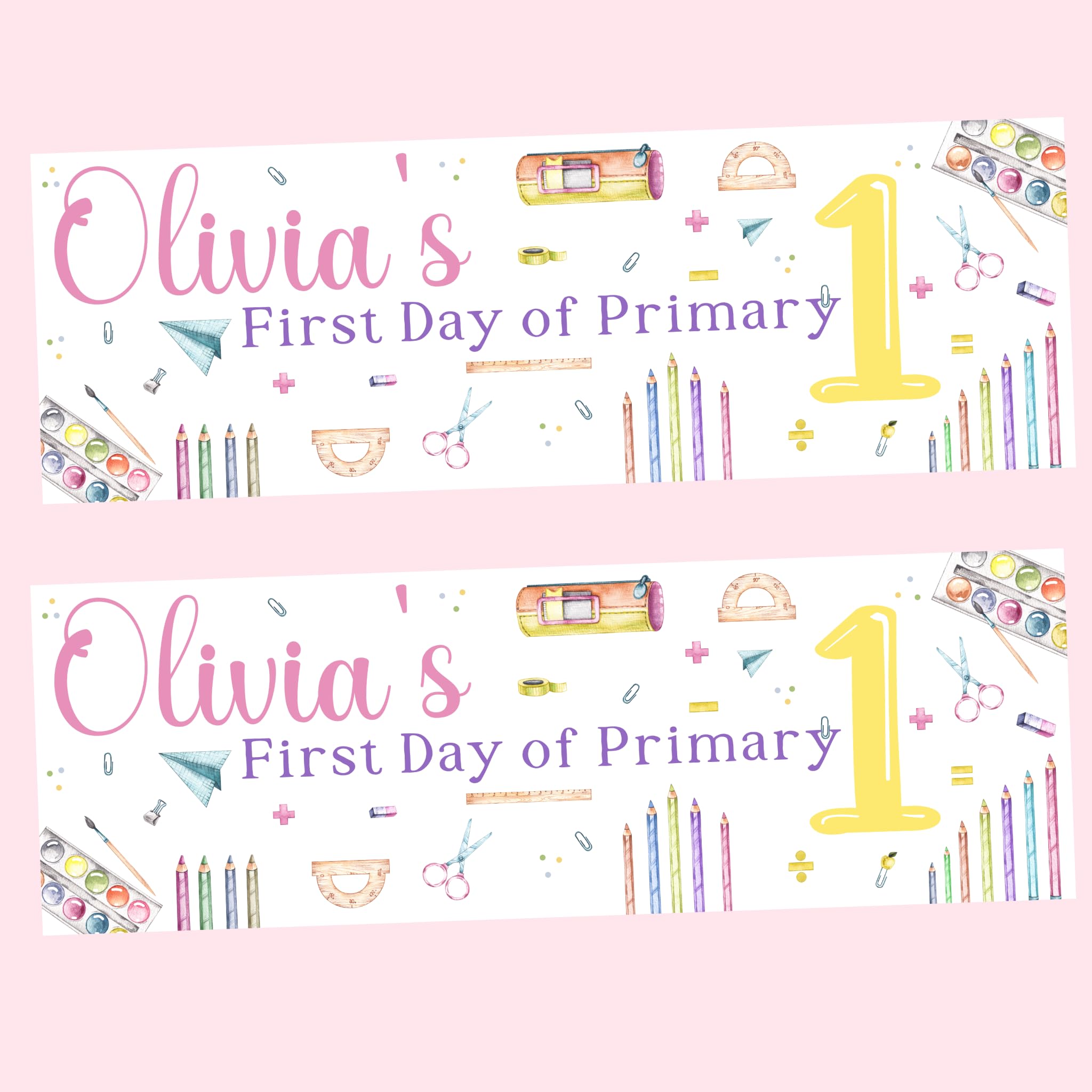 Personalised Back to School Banner – First Day of School Banner– Custom Children's School Banner – Classroom & Home Decoration