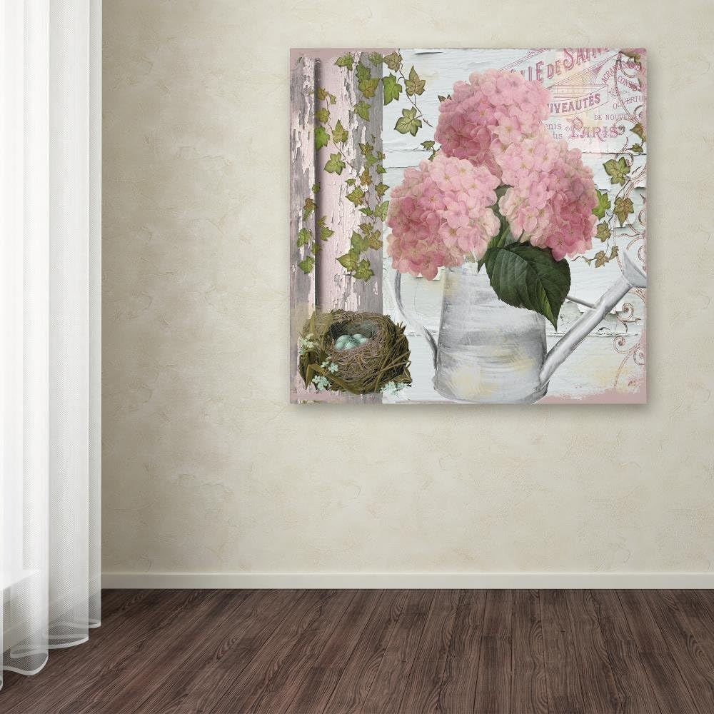 Trademark Fine Art ALI4029-C1414GG "Chalet d'Ete Hydrangea" Décor, 14x14"
