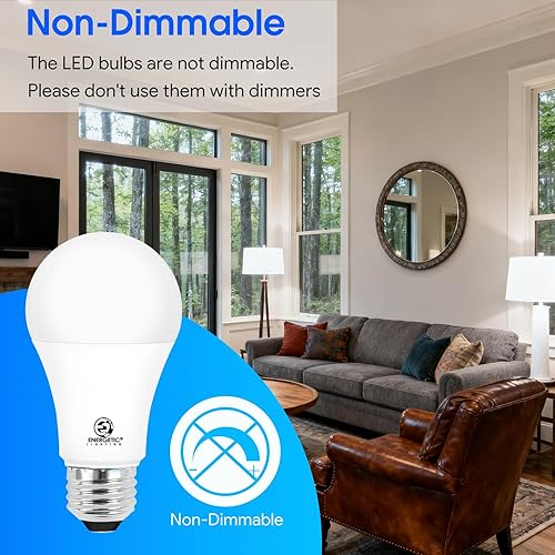 Vista 6 de Energetic - Bombilla LED A19 equivalente a 100 W, luz diurna 5000 K, base E26, no regulable, 1600 lúmenes, certificación ETL, paquete de 4 5000K luz