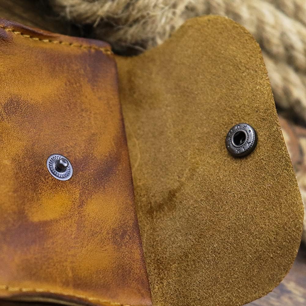 1 Pcs Leather Zipper Coin Purse Wallet With Card Slots, Snap Coin Organizer, Change Holder,Card Case, Leather Zipper Storage Bag for Men & Women - Image 8