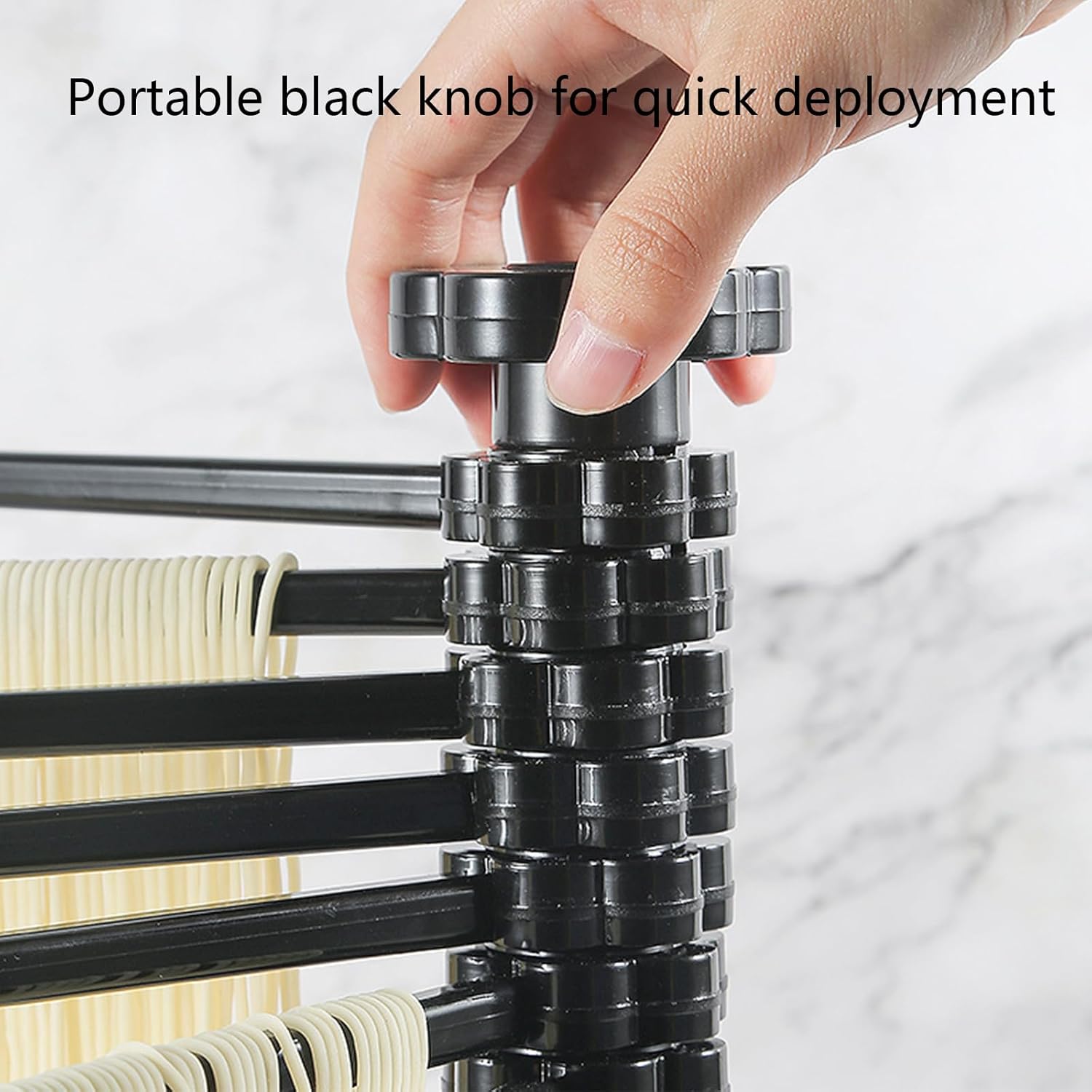 Foldable Pasta Drying Rack Food Safe Dry Stand with Heavy Duty Stainless Steel Stem 10 Arms for Kitchen