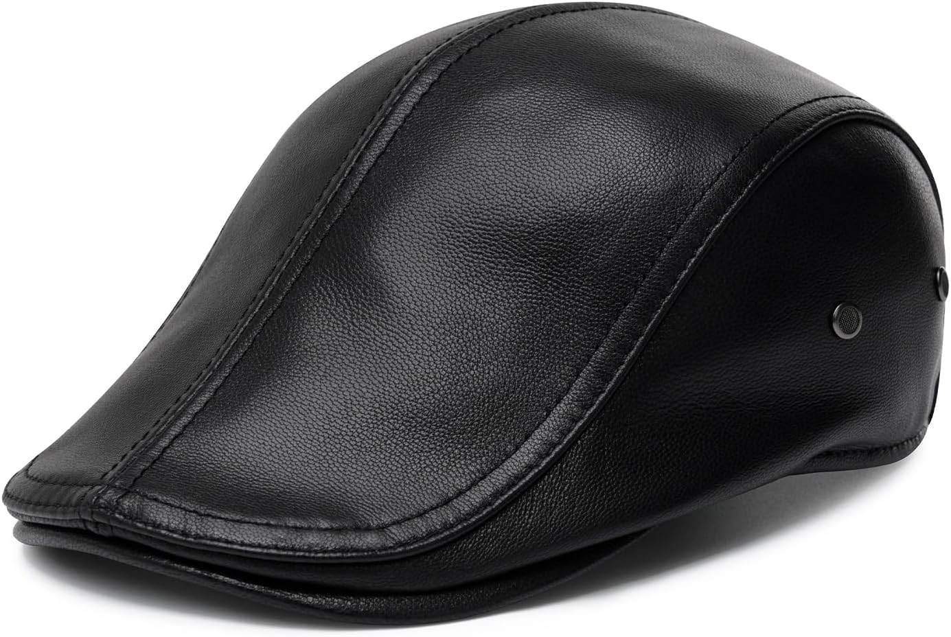 BOTVELA Men's Genuine Newsboy Leather Hat Adjustable Golf Flat Ivy Cap Gatsby Driving Beret Hat