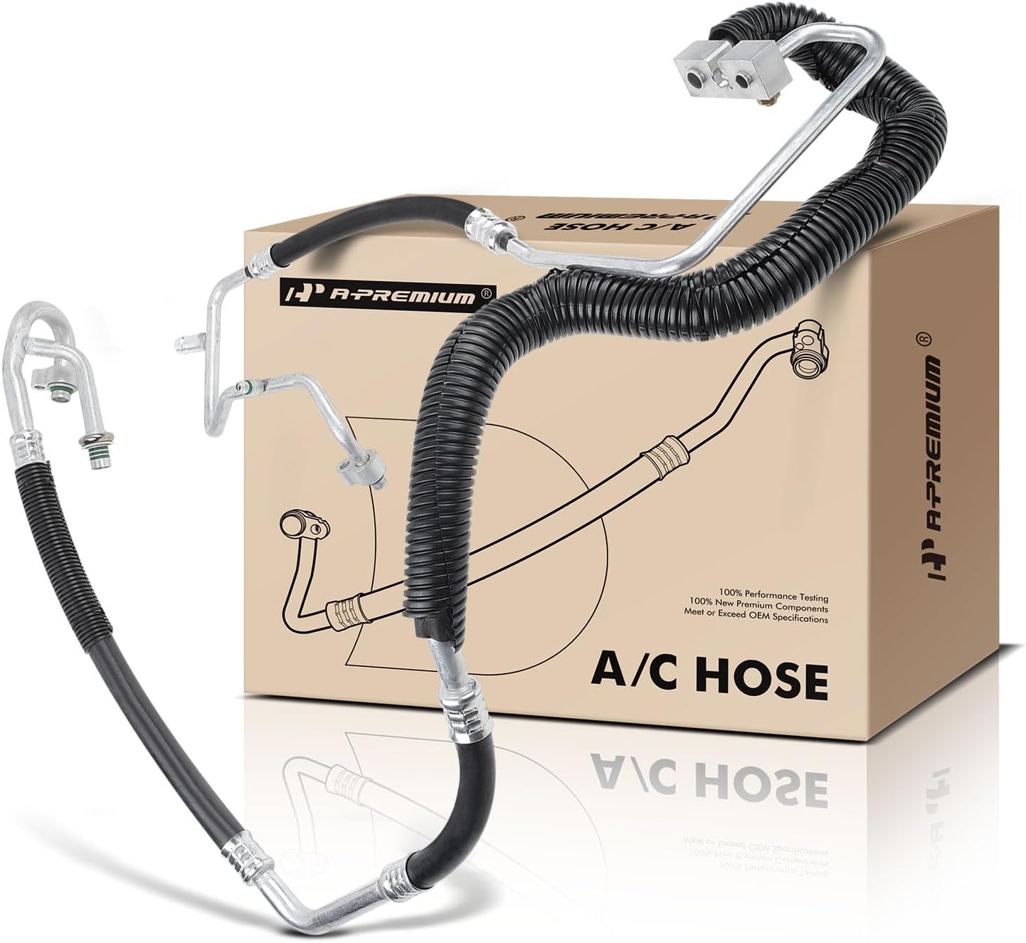 A-Premium A/C Suction Hose & Discharge Line Hose Assembly Compatible with Ford Explorer 2002-2005, Explorer Sport 2002-2003 & Mercury Mountaineer 2002-2005, 4.0L, SOHC, with Spring lock Fittings