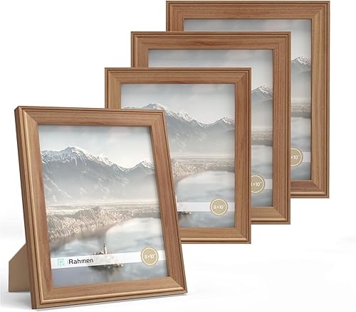 Miniatura 14 de iRahmen Juego de 4 portarretratos de 8 x 10 pulgadas, marco de fotos vintage rústico marrón con cristal real, marcos de 8 x 10 pulgadas para montaje