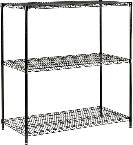 Nexel Epoxi negro, 3 niveles, estantería de alambre, unidad de inicio, 42 pulgadas de ancho x 14 pulgadas de profundidad x 34 pulgadas de alto