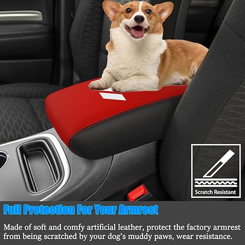 Miniatura 5 de Funda para reposabrazos de automóvil Dodge Durango 2011-2020, fundas de almohadilla de consola central, resistente a los arañazos, protector de