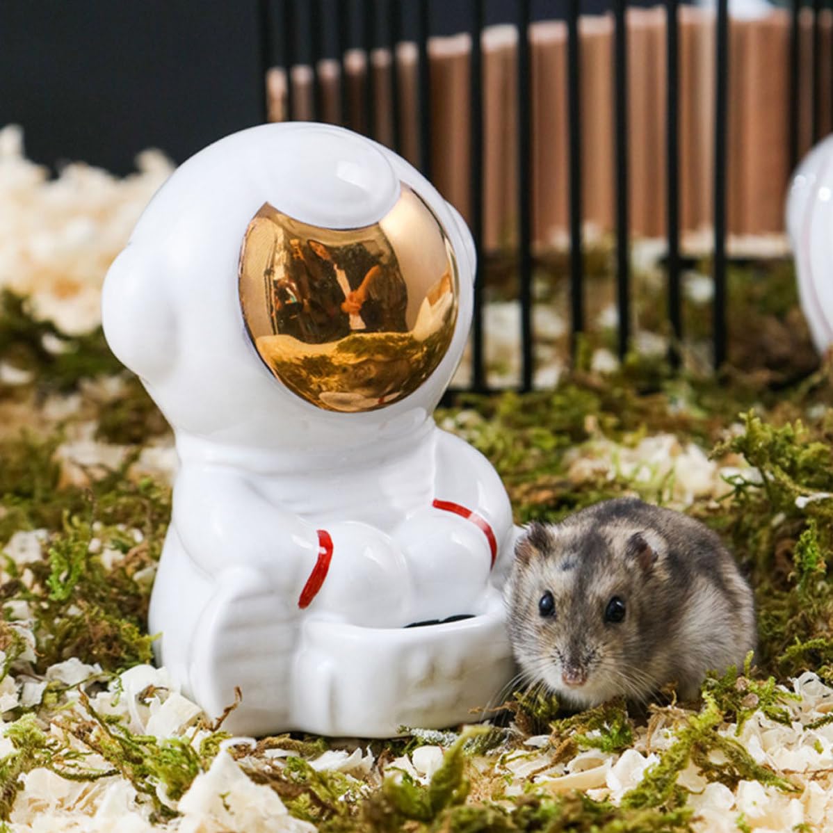 Comedero de Cerámica para Hámster Temática Espacial Astronauta