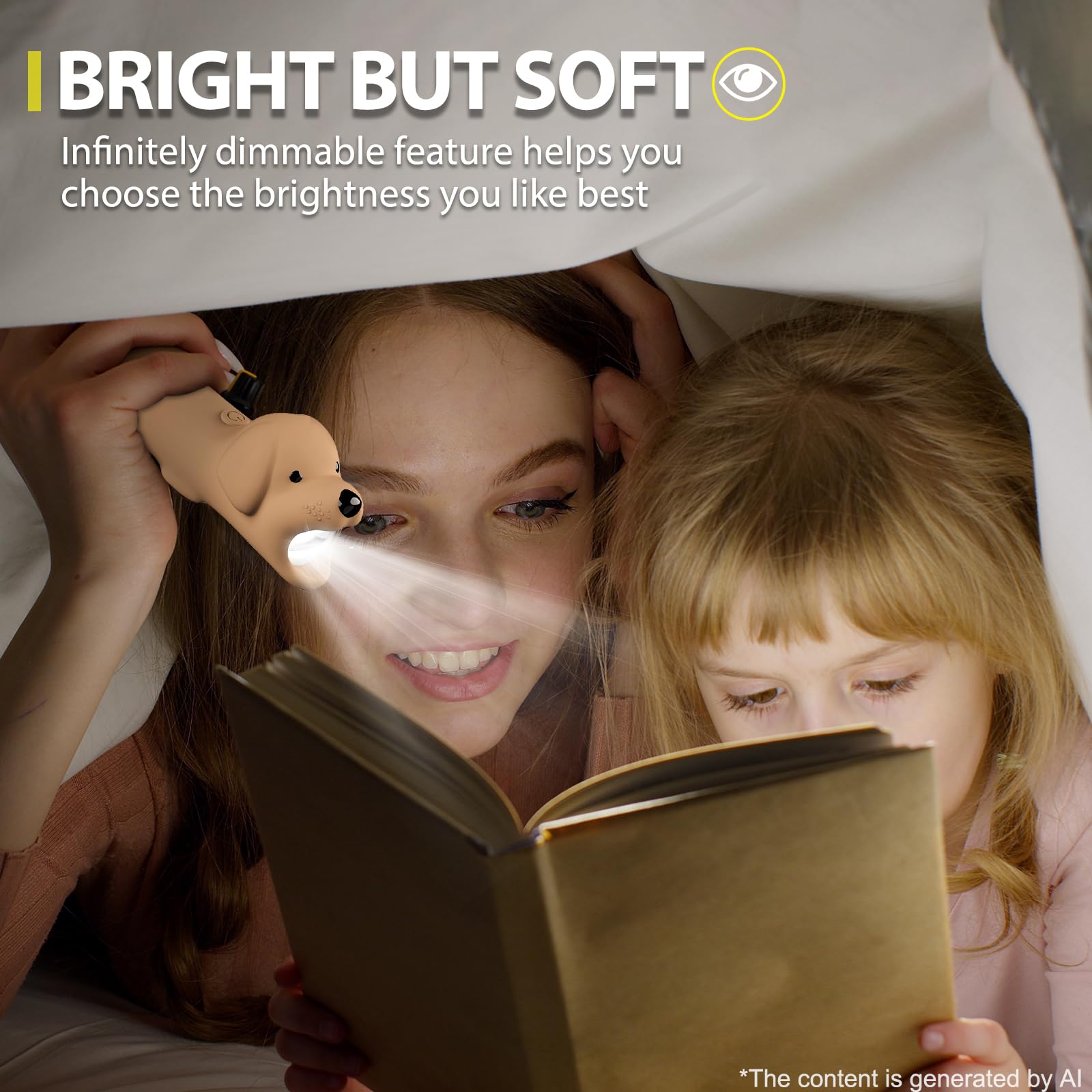 LOVERUIS Linterna recargable led de Kid, Linterna led para niños y niñas, Linterna divertida adecuada para acampar y explorar al aire libre, Regalo de cumpleaños (Torch Dog)