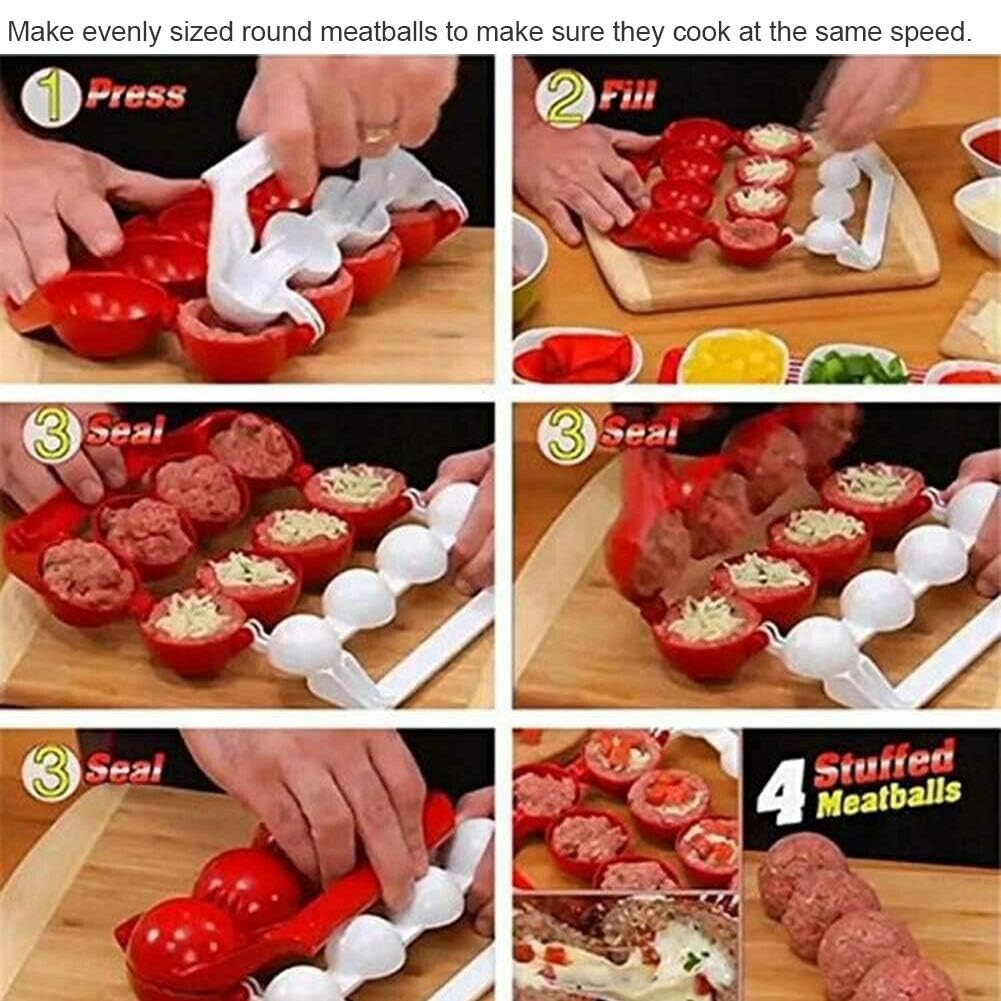 Moule à Boulettes De Viande En Acier Inoxydable Presse Manuelle Avec Brosse De Nettoyage - Antiadhésif