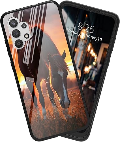 Funda para Samsung Galaxy A32 5G a prueba de golpes de TPU suave para mujeres y hombres, contraportada dura de vidrio templado antiarañazos para