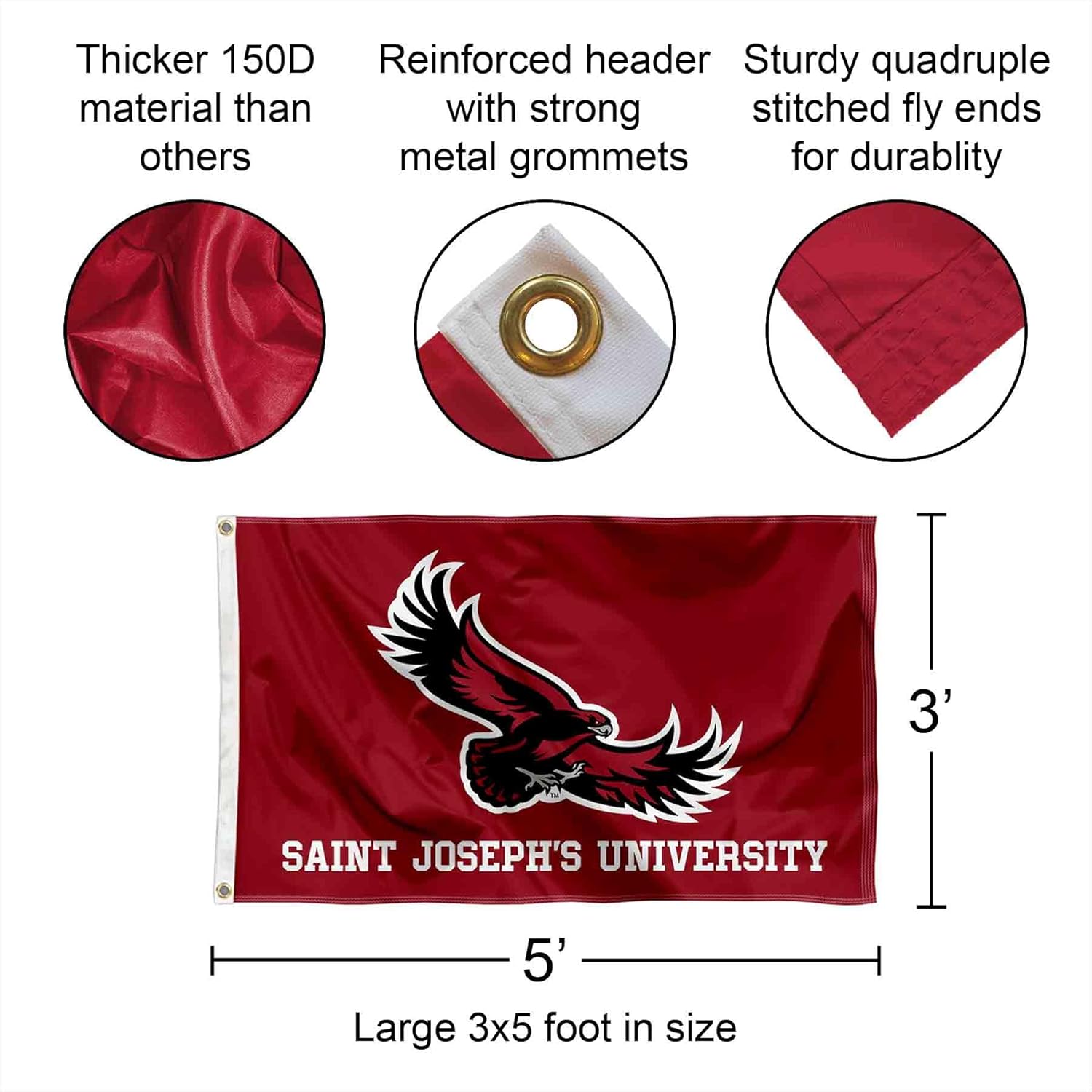Saint Joseph's Hawks Wordmark Flag