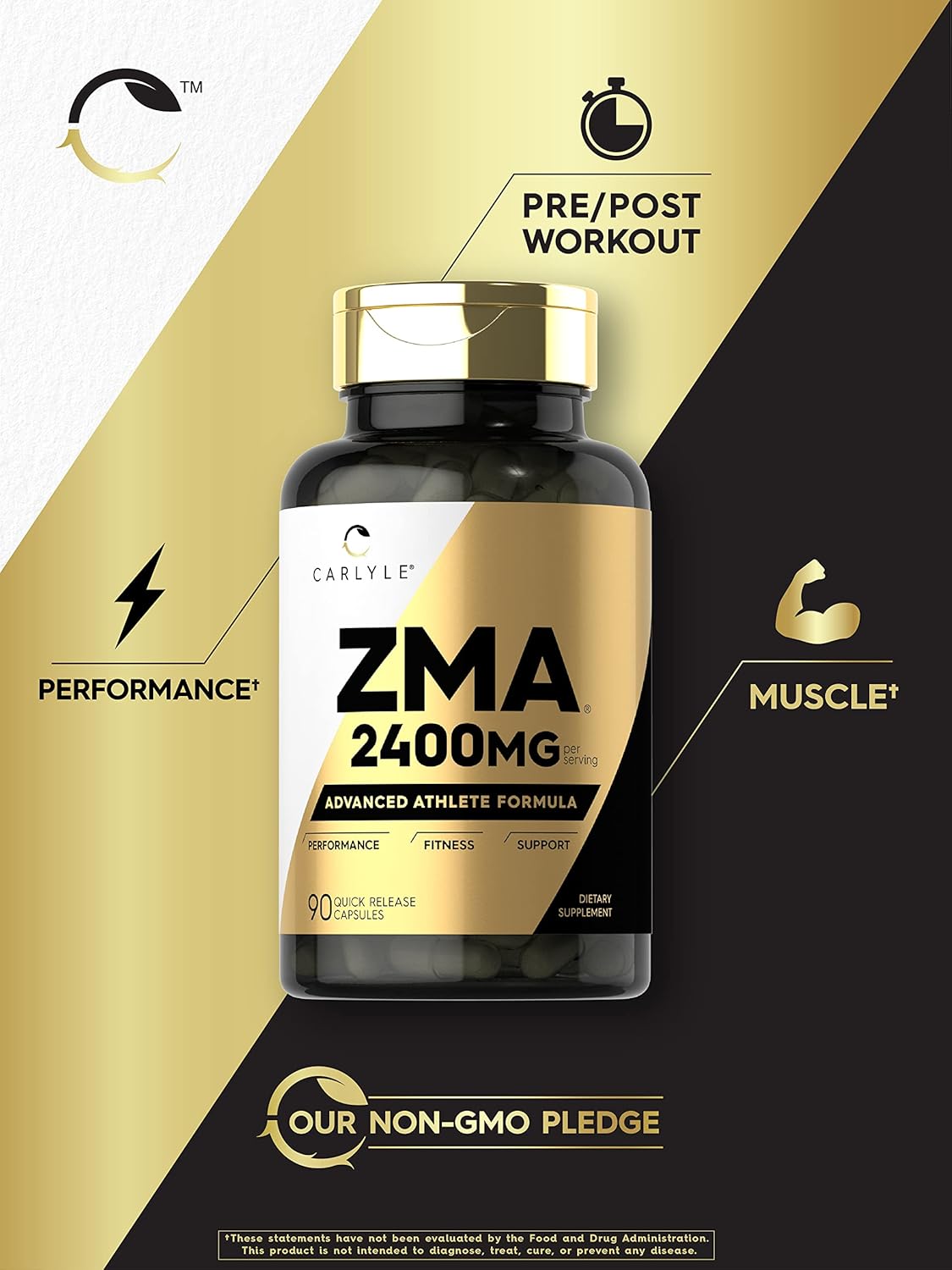 Carlyle ZMA Supplement for Men & Women | 2400mg | 90 Capsules | Non-GMO, Gluten Free - Image 4