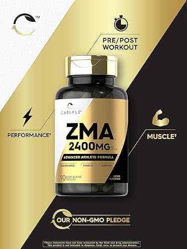 Miniatura 4 de Carlyle ZMA Suplemento para hombres y mujeres 2400 mg | 90 unidades | Fórmula sin OMG, sin gluten