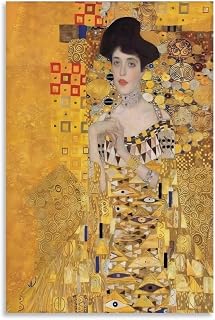 Gustav Klimt The Woman in Gold Canvas Printing Wall Art Prints Wall Decor Posters Art Nouveau Vienna Secession Golden Portrait Abstract Lady for Living Room Bedroom Office Gallery 24x36inch(60x90cm)