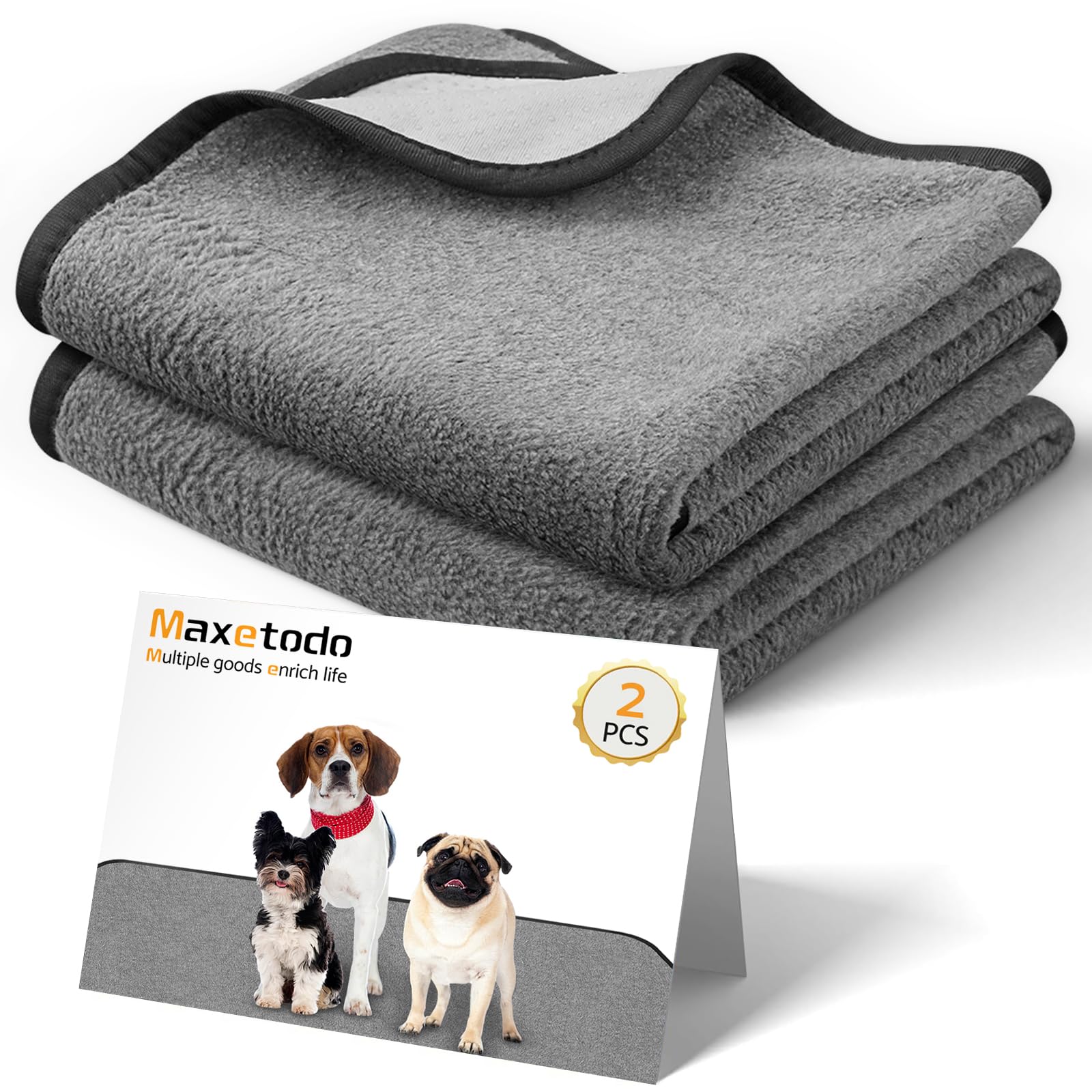 2PCS 70 x 100cm Traverse Lavabili per Cani, Tappetini Assorbenti per Cani, Riutilizzabili, Antiscivolo, Tappetino per Addestramento Cuccioli, per Cani, Gatti e Animali Domestici Incontinui