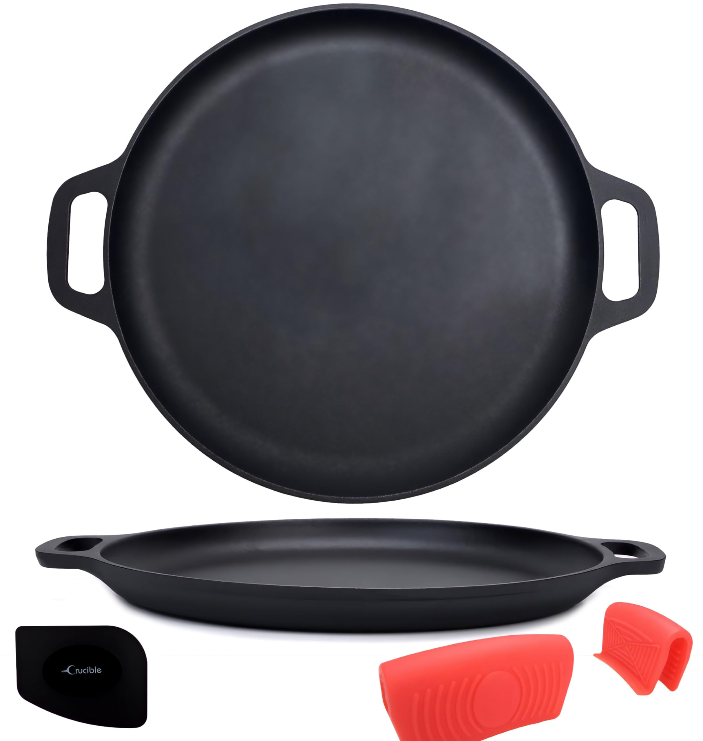 Crucible Cookware Cast Iron Pizza Pan 35 Cm Pre Seasoned