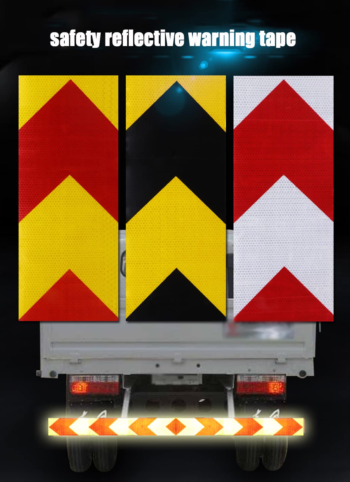 Cinta de señalización de peligro, Cinta reflectante de advertencia peligro autoadhesiva multicolor 10 m x 15 cm 0,38 mm(Red White)