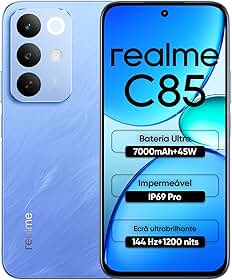 Celular Realme C85, 6GB RAM 128GB ROM Tela de 6.8" 144Hz 7000mAh Batteria 45W, IP69, 50MP Camera Dual 4G SIM (Azul)