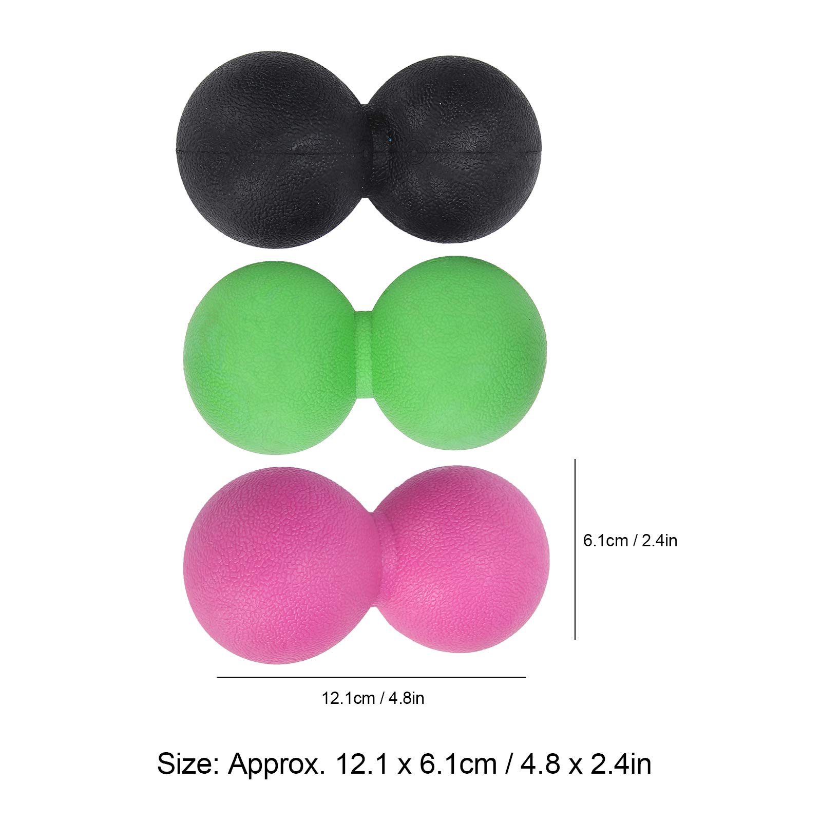 Hidyliu Yoga-Massageball-Set für Muskelentspannung und Triggerpunkttherapie – Tragbare TPR-Massagebälle, Geeignet für Sportler und Büroangestellte, 3er-Pack (Schwarz+Rosarot+Grün)