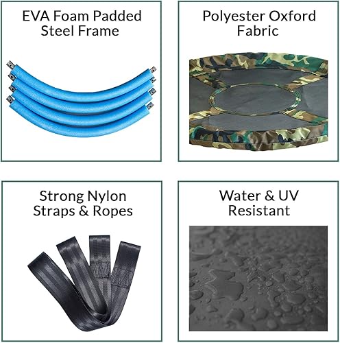 Miniatura 5 de Clevr Juego de columpio redondo de 40 pulgadas para exteriores, árbol de platillo para niños, accesorios desmontables giratorios giratorios de 360