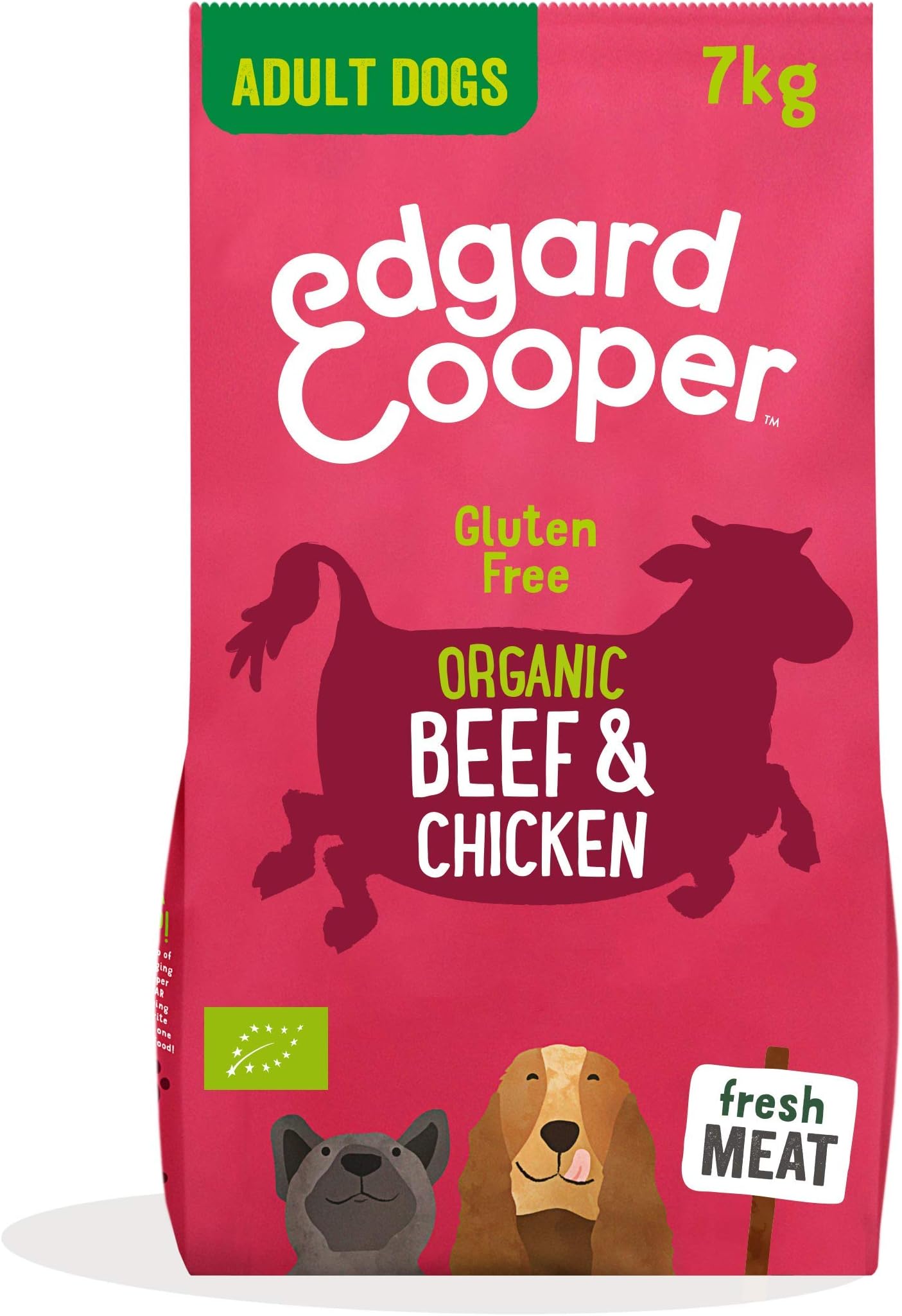 Edgard Cooper Organic Dry Dog Food - (Organic Beef, 7kg), Grain & Gluten Free, Joint & Bones Supplement for Dogs, fresh meat, full of essential amino acids for healthy insides