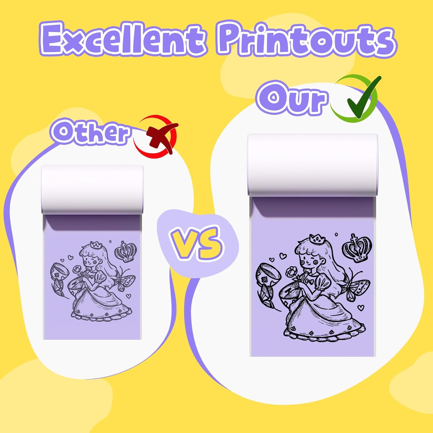 Phomemo Purple Self-Adhesive Thermal Paper, Glossy Sticker Paper Label for Phomemo M02/M02 Pro/M02S/P2S/M03/M04S Mini Sticker Printer, 50mm x 3.5m, Diameter 28mm, 3-Rolls, Image Time 20 Years - Image 7