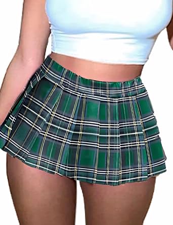 Mini Skirt for Women Pleated Skirts Y2K Sexy Skirt High Waist Schoolgirl Skirt Elastic Waistband Cosplay Club Outfits