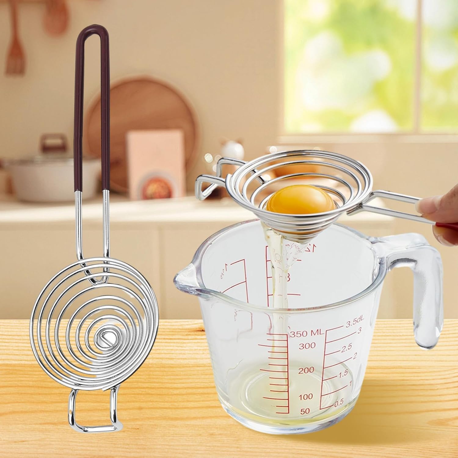 Séparateur D'Oeufs En Acier Inoxydable Avec Poignée - Pour Cuisine Et Pâtisserie | Séparation Jaune Et Blanc Facile