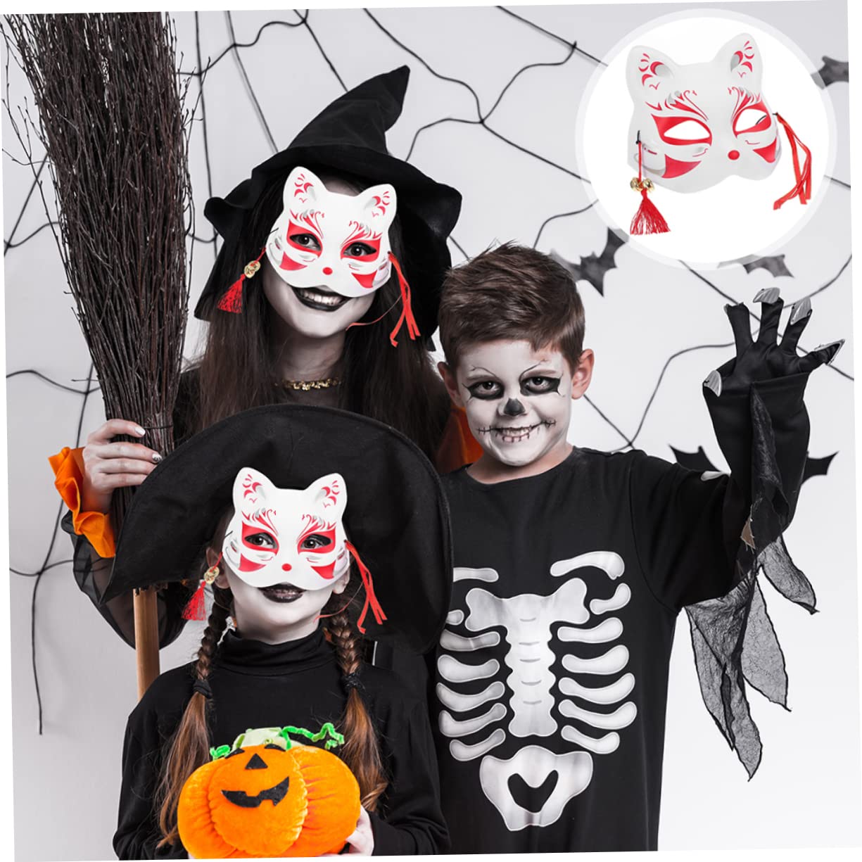 CATIEBYE 2pcs Mask Decorative Masks for Halloween Masquerades and Parties Easy to Wear Cosplay Costume Accessory for Role-playing and Fashion Shows