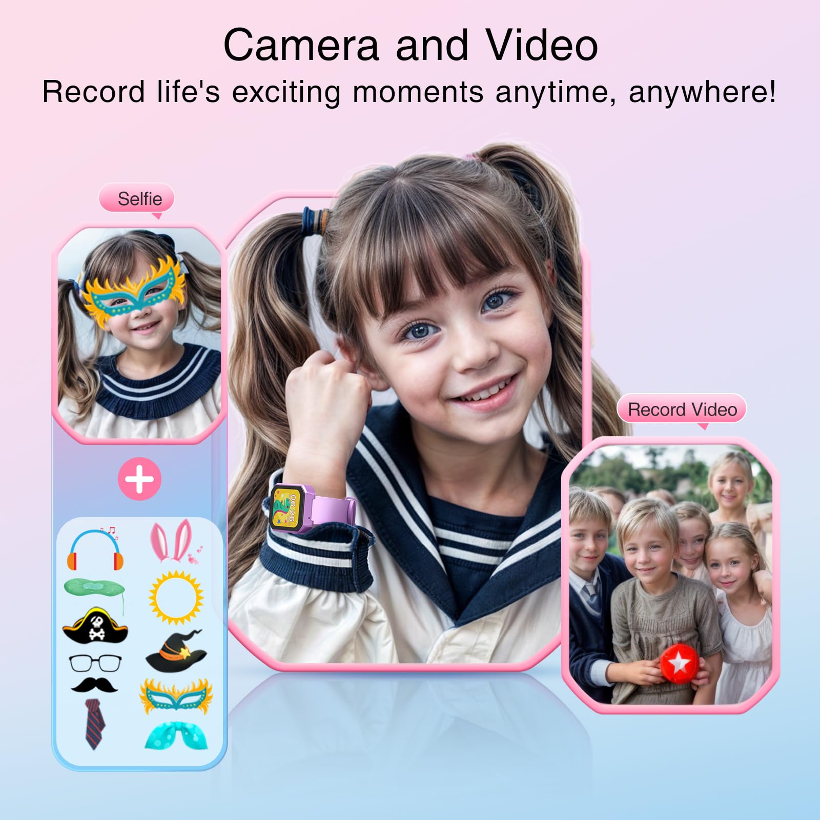 Smart Watch per Bambini - 26 Giochi, Fotocamera, Lettore Video, Musica, Pedometro Smartwatch Giocattolo, Orologio touch screen HD 1,69 pollici, Regali per Ragazzi e Ragazze 3-12 Anni (Viola)