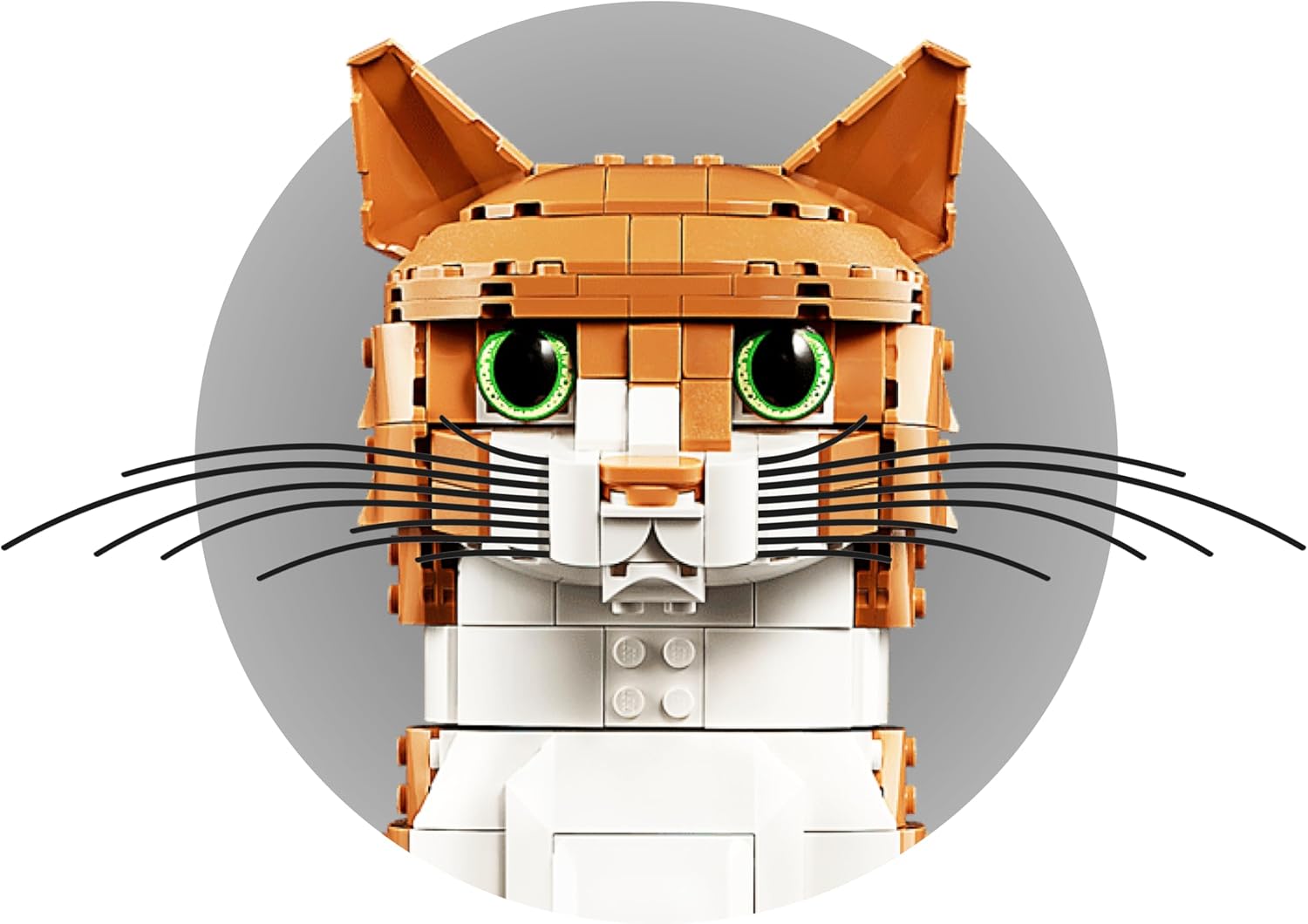 Whiskers for Lego® 21349 Tuxedo Cat or 21376 Orange Cat - Snap-in Accessory - (Whiskers Only, Not The Building Block Kit) (Midnight Black Edition)