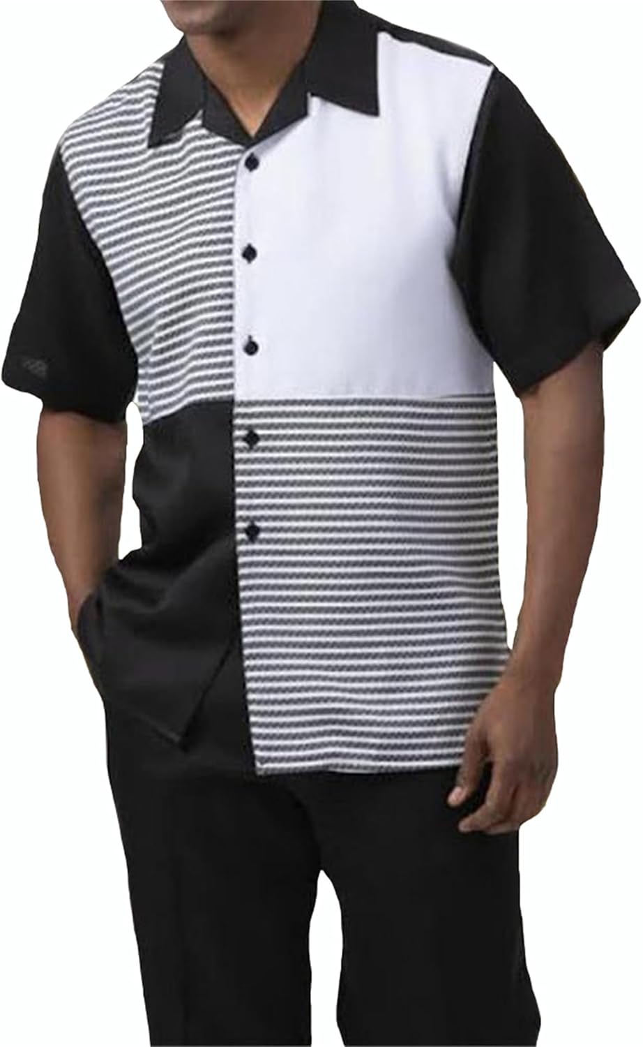 TIFIYA Men's Casual Suits 2 Piece Leisure Sets Short Sleeve Summer Retro Church Wedding Clothing S-5XL