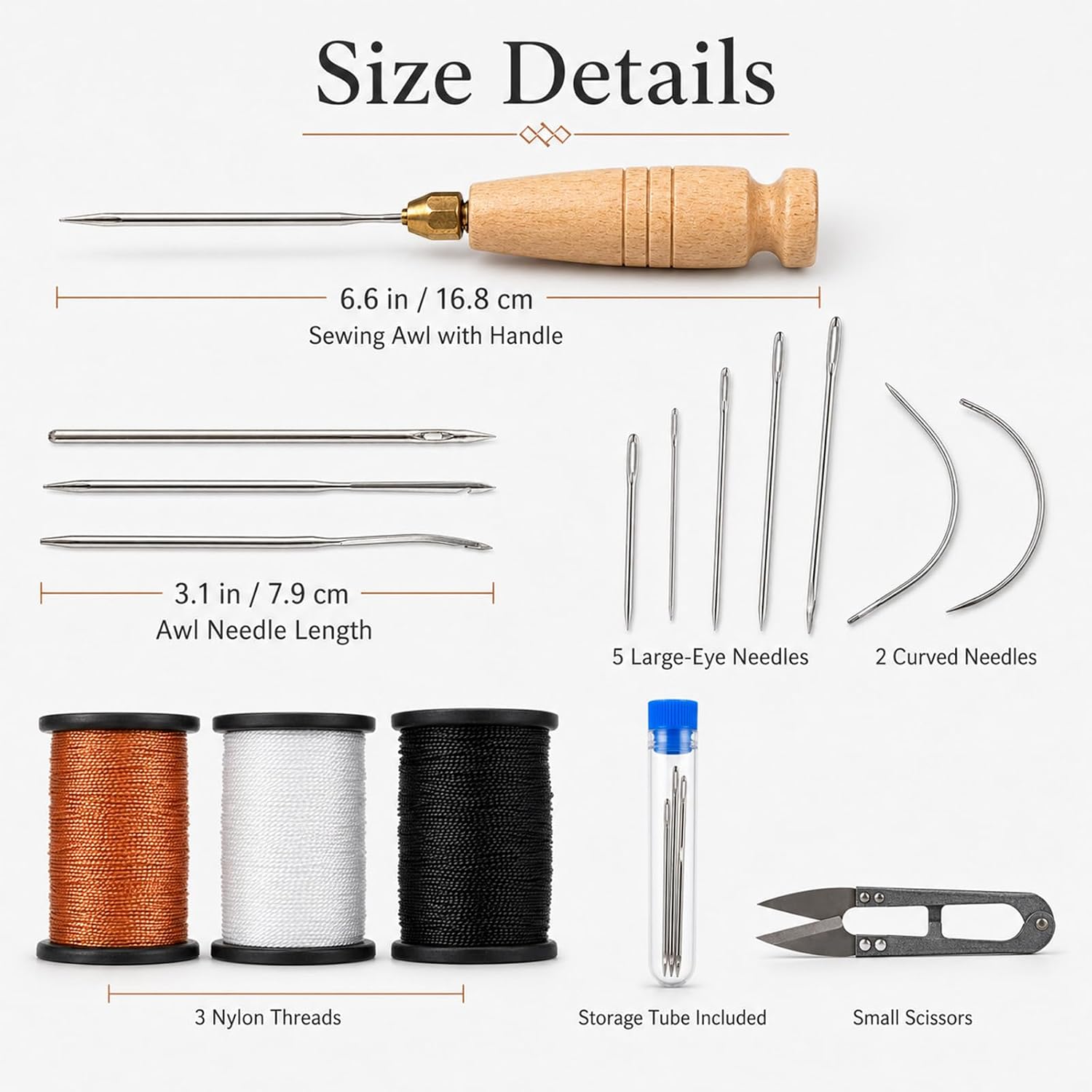 16Pcs Upholstery Repair Sewing Kit, Heavy Duty Leather Sewing Kit