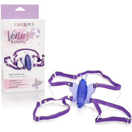CalExotics Micro Wireless Venus Butterfly Vibrator –Hands Free Strap On Personal Massager – Adult Fun Sex Toys for Couples - Purple