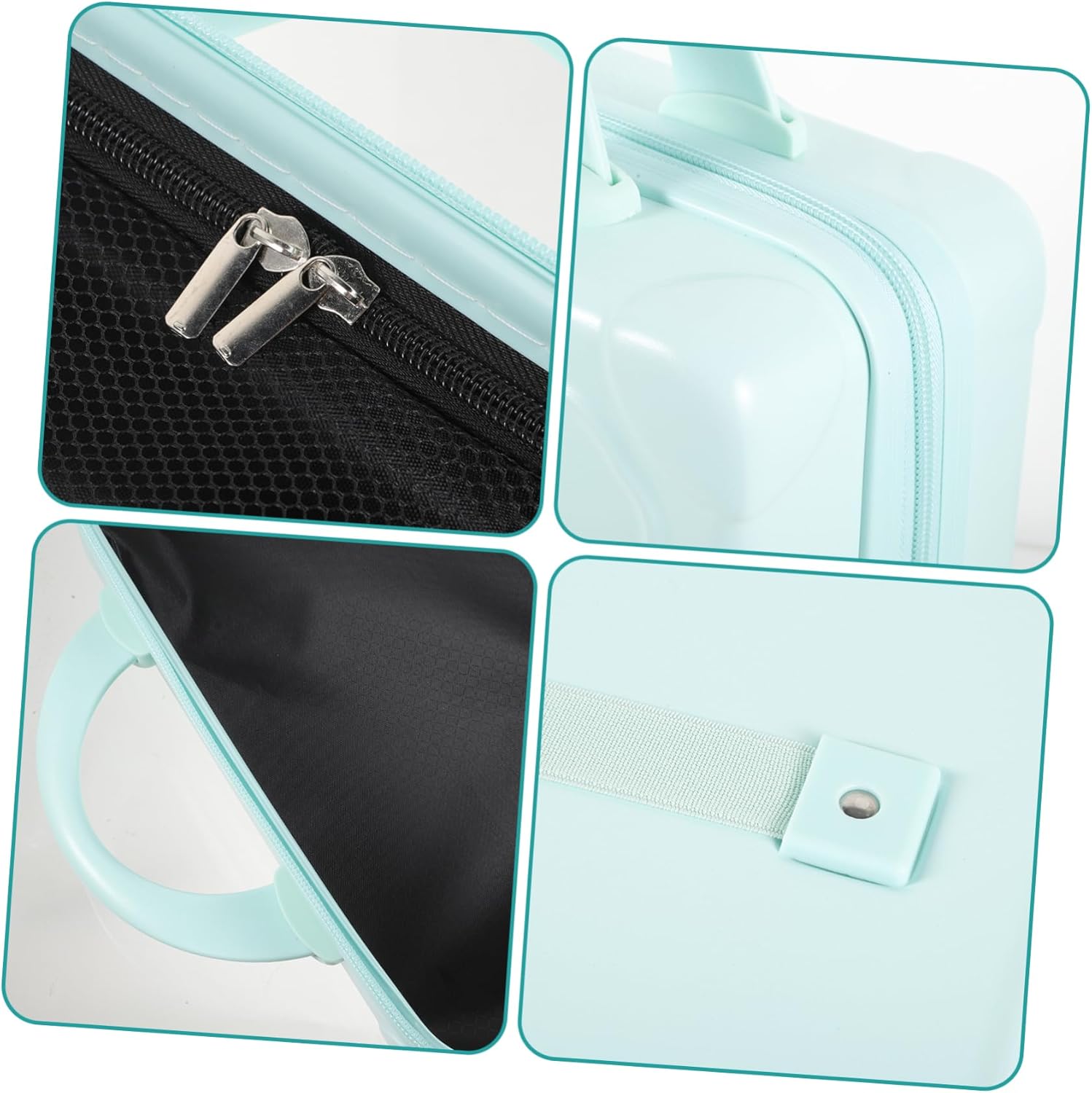 Travel Makeup Bag Mini Suitcase Purse for Women Toiletries Travel Bag Portable Makeup Case Detachable Mirror for Jewelry Stationery