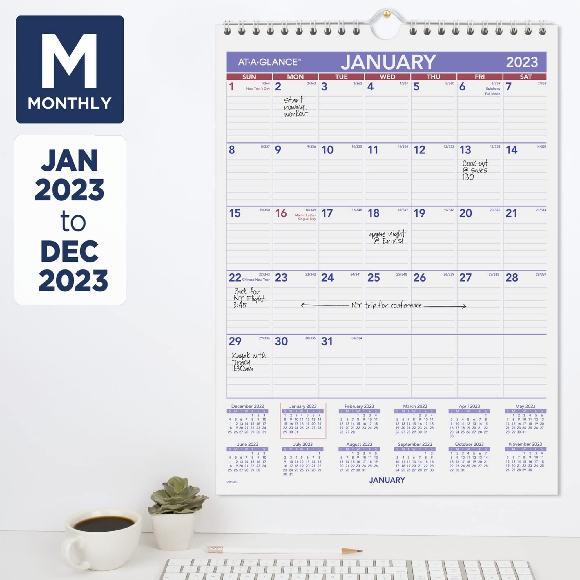 2023 Wall Calendar By AT-A-GLANCE, 8" X 11", Small, Monthly (PM128