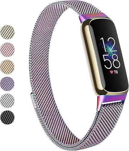 Correa de metal compatible con Fitbit Luxe Bands, correa de repuesto ajustable de malla de acero inoxidable para Fitbit LuxeLuxe Special Edition