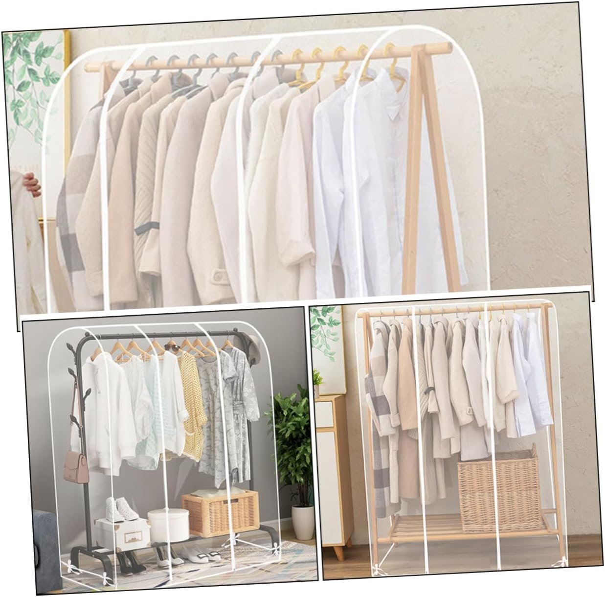 Holibanna Garment Rack Cover Garment Clothes Cover Reusable Clothes Bag Easy to Install