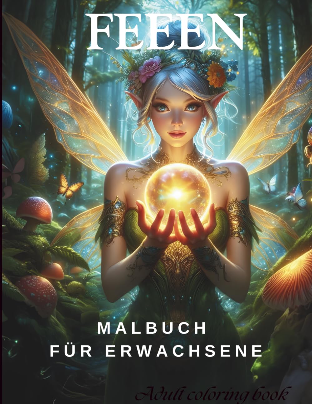 FEEN MALBUCH FÜR ERWACHSENE: Elegante Illustrationen in Graustufen für entspannende kreative Momente
