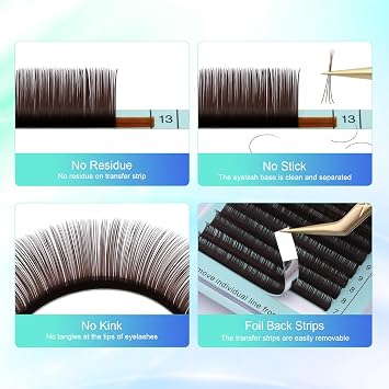 NAGARAKU Individual Lash Extensions 0.07 C 7-15mm Mix Natural Brown
