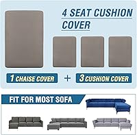 Vista 112 de H.VERSAILTEX 2025 New Sectional Couch Covers 8 Pieces Stretch Sofa Covers for Sectional Sofa Set Separate L Shaped Couch Cover for Both Left/Right