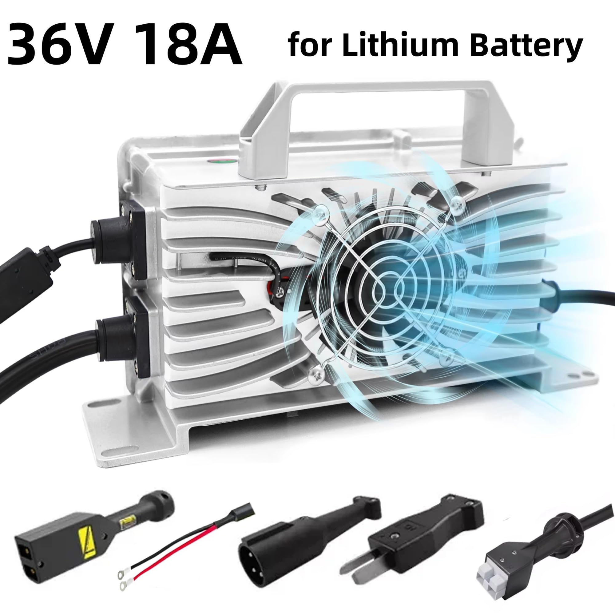 Caricabatterie for carrelli da golf 36V/18A compatibile con caricabatterie impermeabile IP 67 for batterie al litio(O Ring Terminal,AU)