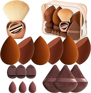 Juego de 17 esponjas de maquillaje con cepill...