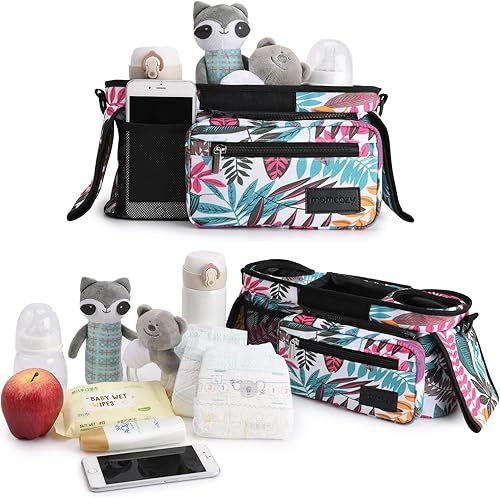 Miniatura 2 de Momcozy - Organizador universal para cochecito, cochecito de mascotas, con portavasos aislado, bolsa de teléfono desmontable y correa de hombro