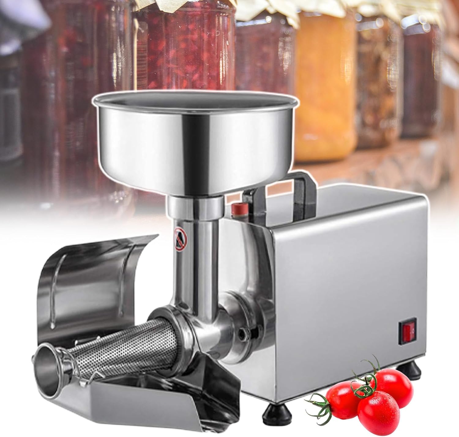 Commercial Electric Tomato Strainer, Tomato Milling Machine, Stainless Steel Vegetable Press, 450 W Pure Copper Motor
