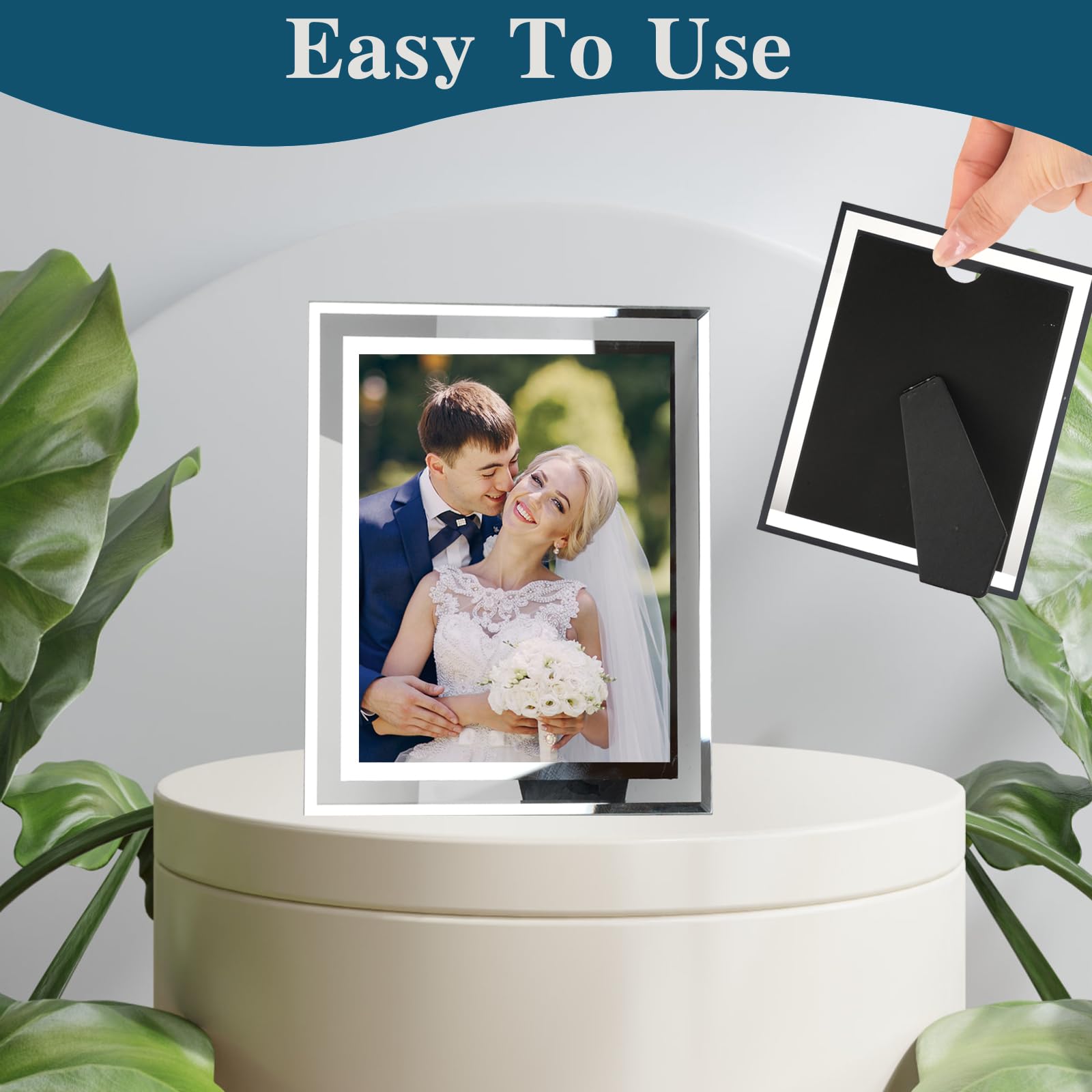 2 Pack 8x6 Photo Frame,8x6 Glass Photo Frames, Glass Picture Frame for Wedding Family Landscape Portrait Photos and Home Decoration - Image 4