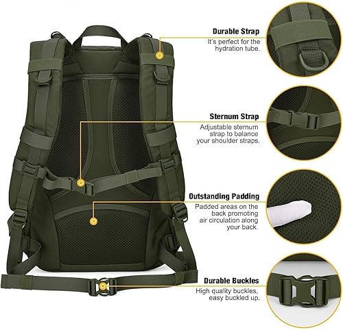 Miniatura 6 de Mardingtop Mochila táctica pequeña, mochila de senderismo Molle para mochileros, ciclismo y ciclismo, mochila de 15L25L