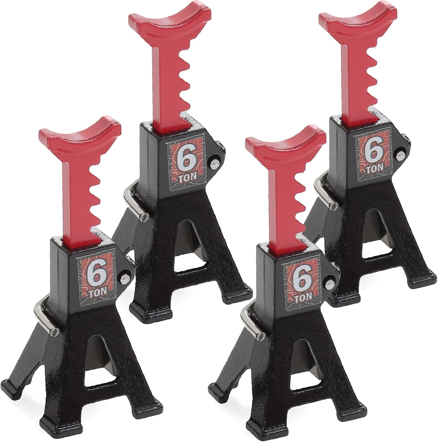 4pcs 1/24 RC Scale Metal Mini Toy Jack Stands for Simulation Compatible with 1/18 and 1/24 RC Crawler Cars SCX24, AX24, TRX4M, FCX24 (Black)